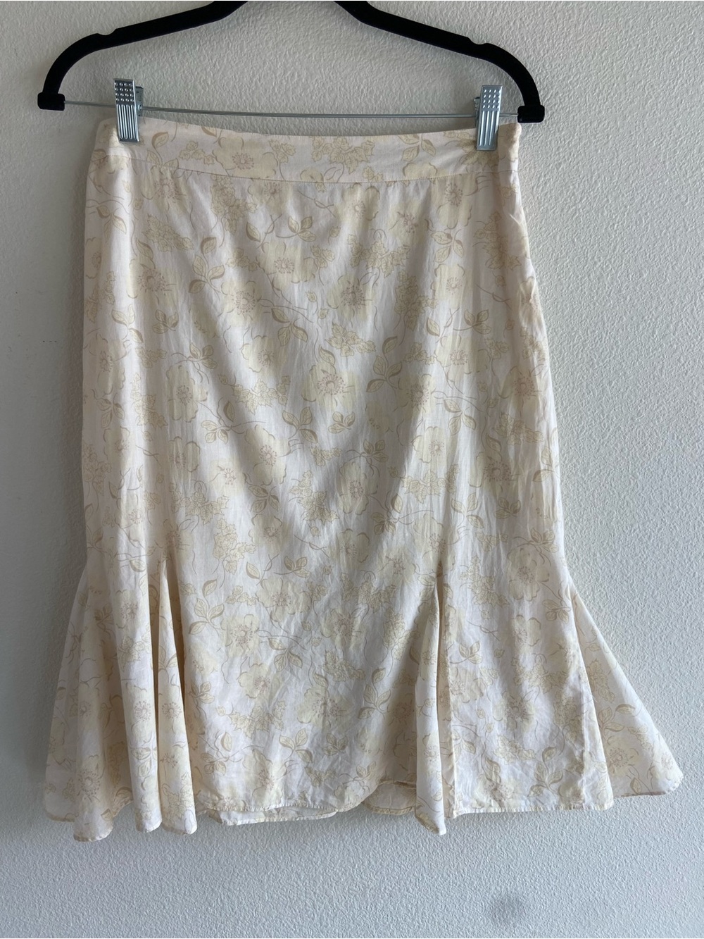 Banana Republic vintage Y2K skirt women’s 2 floral midi flare butter yellow